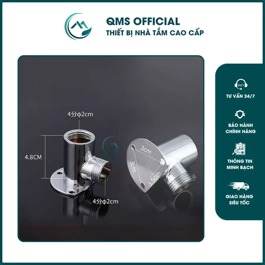 Bộ cần bát sen cây tắm QMS inox 304
