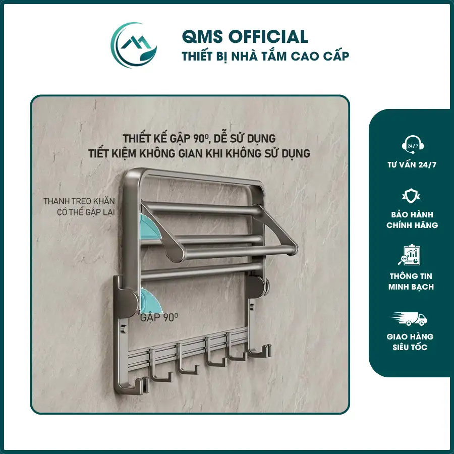 - Giàn vắt khăn thanh ngang: 60*22*14cm - Thanh vắt khăn đôi: 60*9cm - Thanh treo đồ 8 móc di động: 60cm*5cm - Kệ góc 2 tầng dán tường: 22*22*4cm - Hộp giấy vệ sinh: 20*12.5cm - Bộ cọ bồn cầu: 34*10cm